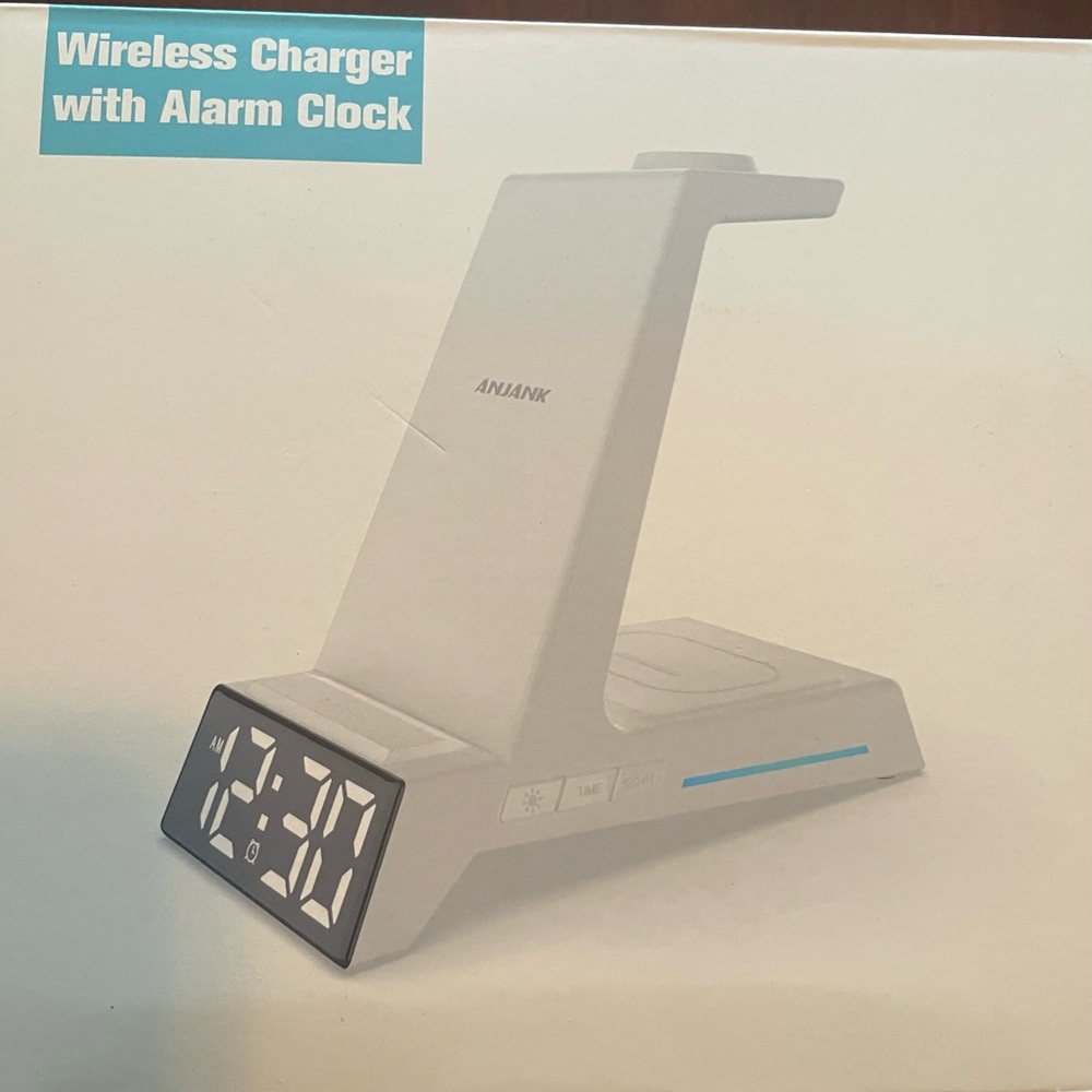 Anjank Wireless Charger with Alarm Clock